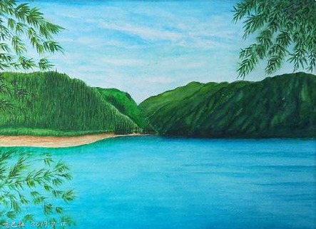 淮滨在墙绘中，如何绘画绿水青山？