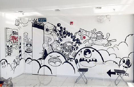 淮滨手绘墙并非传统涂鸦。